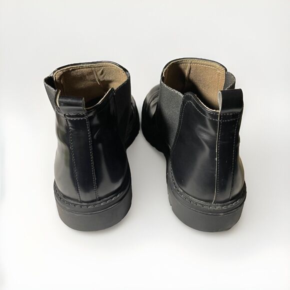 NAE Chelsea boots for women brogue Size11.5, 42 black vegan apple leather - Picture 3 of 7